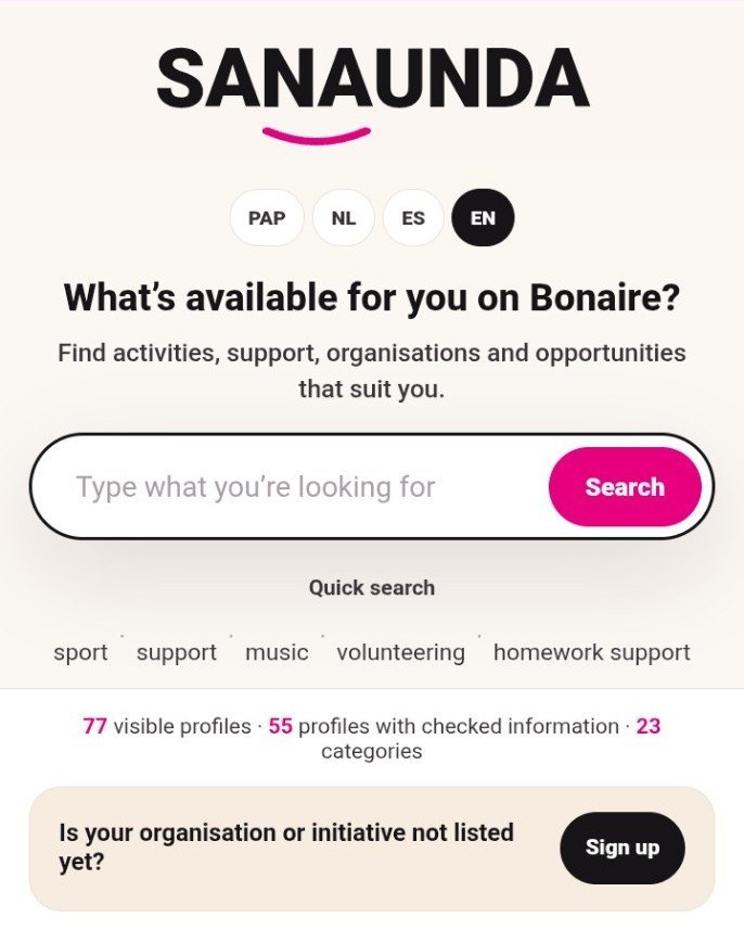SANAUNDA — EN startpagina